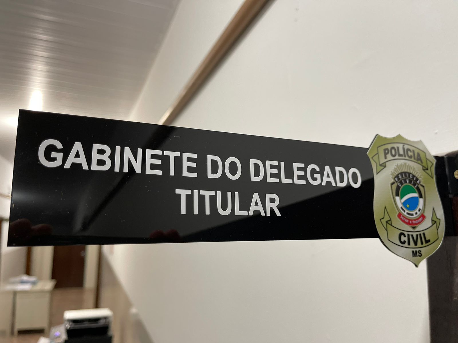 Gabeinete do Delegado titular da Delegacia de Nova Andradina Luiz Quirino - Foto: Jornal da Nova